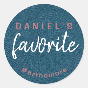 Sticker Rond Rose favori Gold Blue Favor Groom personnalisé