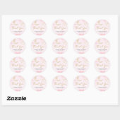 Sticker Rond Rose Fête de Bébé Over the Moon (Feuille)