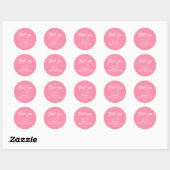 Sticker Rond Rose fille 1er anniversaire Merci (Feuille)
