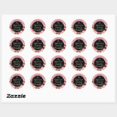 Sticker Rond Rose Fille Glitzy Sparkle Gold Zebra Parties scint (Feuille)