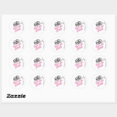 Sticker Rond Rose Filles Allons-Y Dernier Rodéo (Feuille)