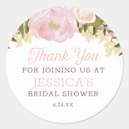 Sticker rond rose floral (Devant)