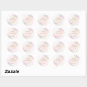 Sticker Rond Rose Floral espagnol Baby shower fille (Feuille)