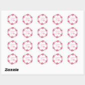 Sticker Rond Rose Floral Fabuleux 50 Anniversaire (Feuille)