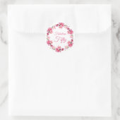 Sticker Rond Rose Floral Fabuleux 50 Anniversaire (Sac)