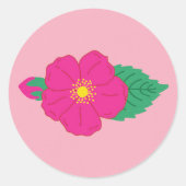 Sticker Rond Rose Floral Rose (Devant)