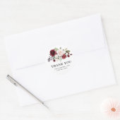 Sticker Rond Rose florale rouge Bourgogne Fleurs de teint rosé (Enveloppe)