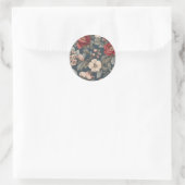 Sticker Rond Rose Florale sur Épinette (Sac)