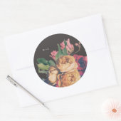 Sticker Rond Rose foncé Botanique Mariage pied (Enveloppe)