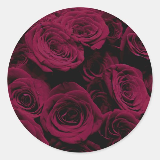 Sticker Rond Rose foncé magenta rouge bordeaux (Devant)