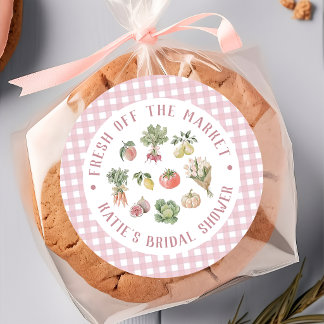 Sticker Rond Rose Fraîchement sortie du marché des agriculteurs