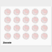 Sticker Rond Rose Girly Merci Cloud Neuf Moderne Minimal (Feuille)