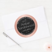 Sticker Rond Rose Gold Black Soy cire bougies Packaging Étiquet (Enveloppe)