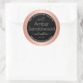 Sticker Rond Rose Gold Black Soy cire bougies Packaging Étiquet (Sac)