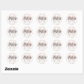 Sticker Rond Rose Gold Blanc 80e anniversaire Parties scintilla (Feuille)