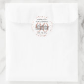 Sticker Rond Rose Gold Blanc 90e anniversaire Merci Parties sci (Sac)