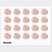 Sticker Rond Rose Gold Blush rose Agate Géode Parties scintilla (Feuille)