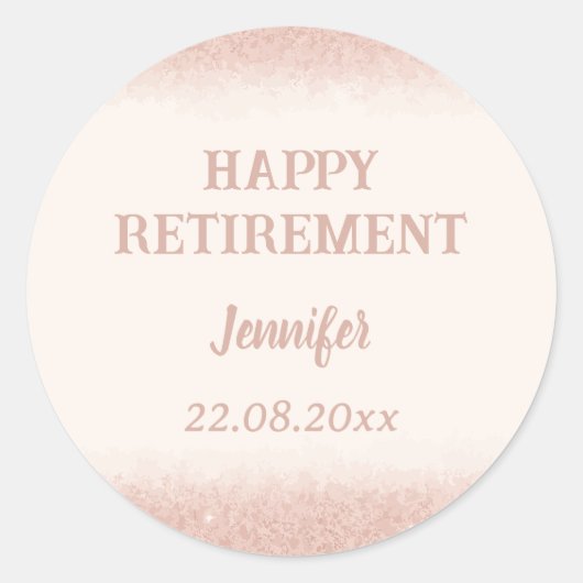 Sticker Rond Rose Gold Bonne retraite (Devant)