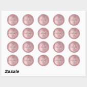 Sticker Rond Rose Gold brossé Parties scintillant de métal Mono (Feuille)