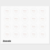 Sticker Rond Rose Gold Calligraphie Merci Mariage Faveur (Feuille)