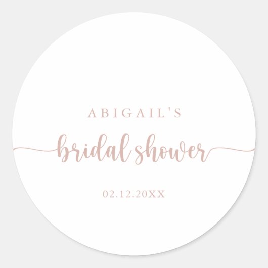Sticker Rond Rose Gold Calligraphy Faveur de Mariage   (Devant)