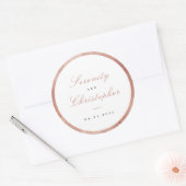 Sticker Rond Rose Gold Classic Élégance Script Mariage Faveurs (Enveloppe)