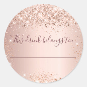 Sticker Rond Rose gold de mariage ce verre appartient à