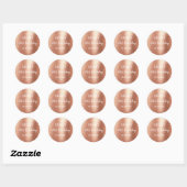Sticker Rond Rose Gold Élégant avec Feuille pour 30e Anniversai (Feuille)