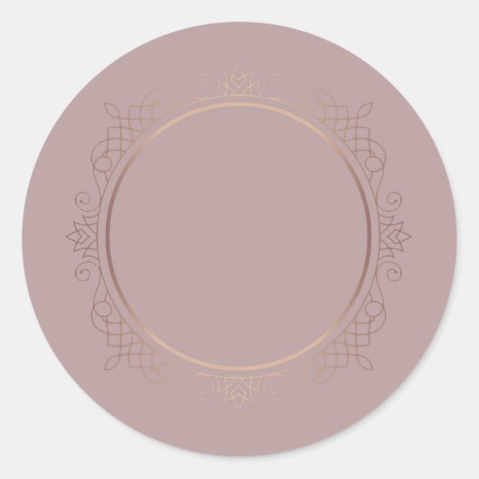 Sticker Rond Rose Gold Elegant Blank Modèle Ajouter votre texte (Devant)
