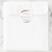 Sticker Rond Rose Gold Elegant Script Merci (Sac)