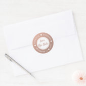 Sticker Rond Rose Gold Enregistrer la date (Enveloppe)
