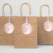 Sticker Rond Rose gold fard à joues rose coulées monogramme ini