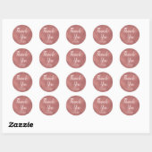 Sticker Rond Rose Gold Faux Foil | Mariage Favor Merci (Feuille)