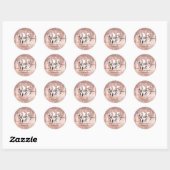 Sticker Rond Rose Gold Faux Parties scintillant & Foil 21e    a (Feuille)