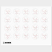 Sticker Rond Rose Gold Feuille Script Merci Merci Beaucoup (Feuille)