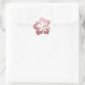 Sticker Rond Rose Gold Fleur d'Hibiscus Rose Hawaïen (Sac)