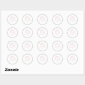 Sticker Rond Rose Gold Floral Logo Adresse de retour (Feuille)