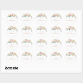 Sticker Rond Rose Gold Floral Printanier Favori de Mariage    (Feuille)