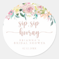 Rose Gold Floral Sip Sip Hooray Enterrement de Vie