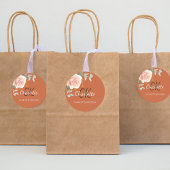 Sticker Rond Rose gold floral vert sauge orange brûlé merci