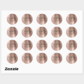 Sticker Rond Rose Gold Foil Wedding Enregistrer la date (Feuille)