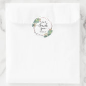 Sticker Rond Rose gold géométrique eucalyptus merci (Sac)