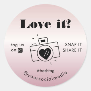 Sticker Rond Rose Gold Love Snap Tag Partager Social Media Came