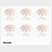 Sticker Rond Rose Gold Mandala Merci (Feuille)