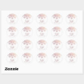 Sticker Rond Rose Gold Mandala Sweet 16 Merci (Feuille)