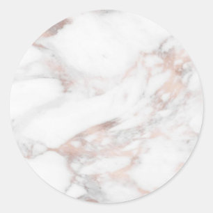 Sticker Rond Rose Gold Marble Moderne Elegant Blank Modèle