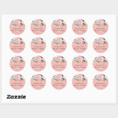 Sticker Rond Rose gold MARIAGE Rose Fleur Glitter Glam (Feuille)