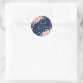 Sticker Rond Rose Gold Marine Sweet 16 Anniversaire Parties sci (Sac)