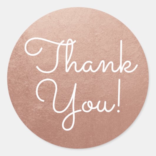 Sticker Rond Rose Gold Merci (Devant)