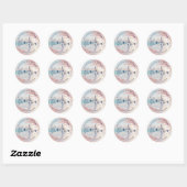 Sticker Rond Rose Gold Merci Beach Anniversaire Privilégier (Feuille)